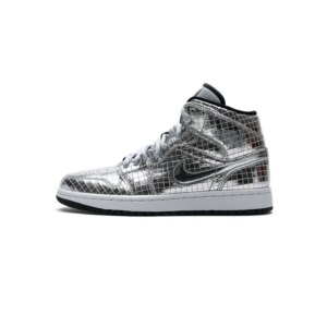 Air Jordan 1 Mid SE Disco Metallic Silver (W) CU9304-001