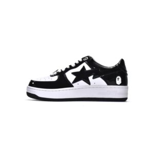 Bapesta Bathing Ape Bape Sta Low Black White 1H70-191-001